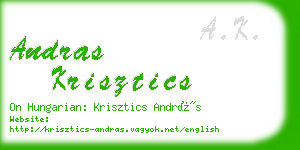 andras krisztics business card